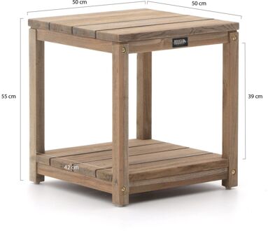 ROUGH-A bijzet tuintafel 50x50x55cm - Laagste prijsgarantie! Bruin