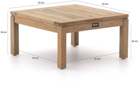 ROUGH Batang bijzet tuintafel 65x65x34cm - Laagste prijsgarantie! Bruin