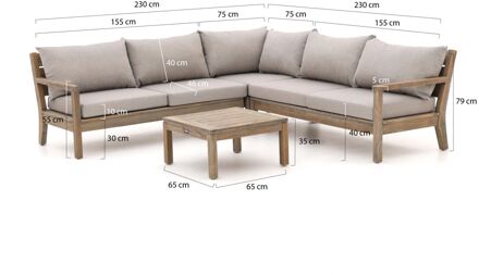 ROUGH Batang hoek loungeset 4-delig - Laagste prijsgarantie! Bruin