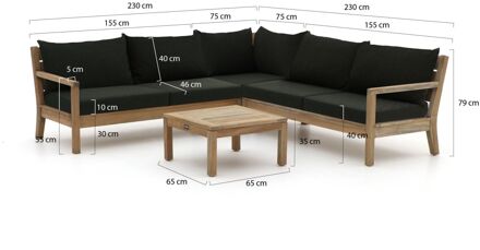 ROUGH Batang hoek loungeset 4-delig - Laagste prijsgarantie! Bruin