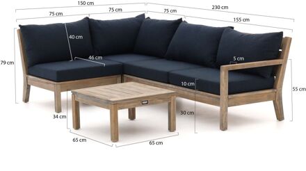 ROUGH Batang hoek loungeset 4-delig links - Laagste prijsgarantie! Bruin