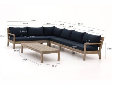 ROUGH Batang hoek loungeset 5-delig links - Laagste prijsgarantie! Bruin