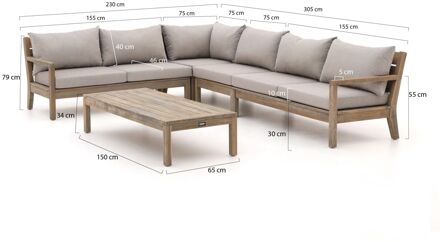 ROUGH Batang hoek loungeset 5-delig links - Laagste prijsgarantie! Bruin