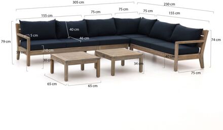 ROUGH Batang hoek loungeset 6-delig rechts - Laagste prijsgarantie! Bruin