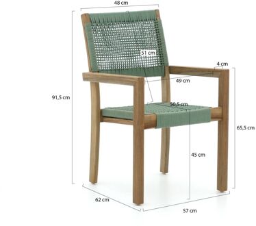 ROUGH Batang/ROUGH-S 90cm dining tuinset 5-delig stapelbaar - Laagste prijsgarantie! Bruin