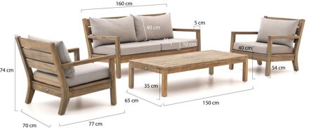 ROUGH Batang stoel-bank loungeset 4-delig - Laagste prijsgarantie! Bruin