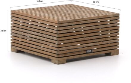 ROUGH-C bijzet tuintafel 60x60x32cm - Laagste prijsgarantie! Bruin