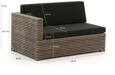 ROUGH-C chaise longue loungeset 3-delig - Laagste prijsgarantie! Bruin