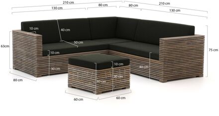 ROUGH-C hoek loungeset 4-delig - Laagste prijsgarantie! Bruin