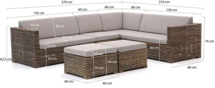 ROUGH-C hoek loungeset 6-delig - Laagste prijsgarantie! Bruin