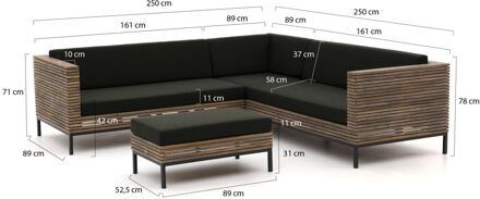 ROUGH-D hoek loungeset 4-delig - Laagste prijsgarantie! Bruin