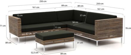 ROUGH-D hoek loungeset 4-delig - Laagste prijsgarantie! Bruin