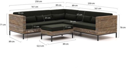 ROUGH-D hoek loungeset 4-delig - Laagste prijsgarantie! Bruin
