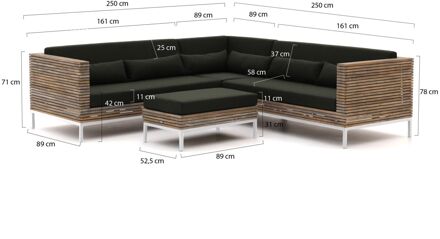 ROUGH-D hoek loungeset 4-delig - Laagste prijsgarantie! Bruin