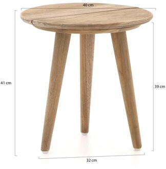ROUGH-K bijzet tuintafel  ø 40cm - Laagste prijsgarantie! Bruin