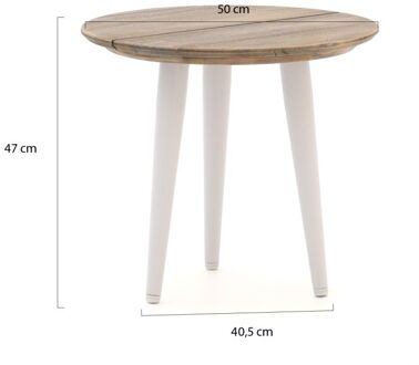 ROUGH-K bijzet tuintafel ø 50cm - Laagste prijsgarantie! Wit