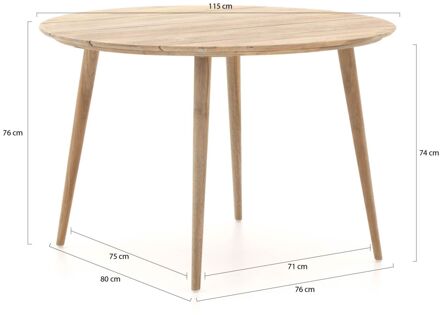 ROUGH-K dining tuintafel ø 115cm - Laagste prijsgarantie! Bruin