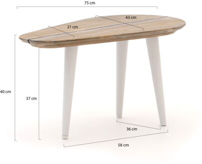 ROUGH-K lounge tuintafel 43x75x40cm - Laagste prijsgarantie! Bruin