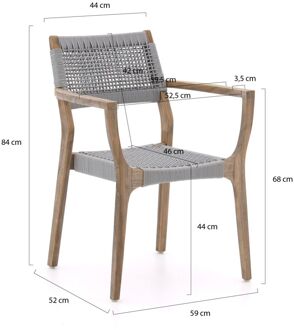 ROUGH-L Rope/ROUGH-S 160cm dining tuinset 5-delig stapelbaar - Laagste prijsgarantie! Bruin