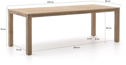 ROUGH-S dining tuintafel 220x90x76cm - Laagste prijsgarantie! Bruin