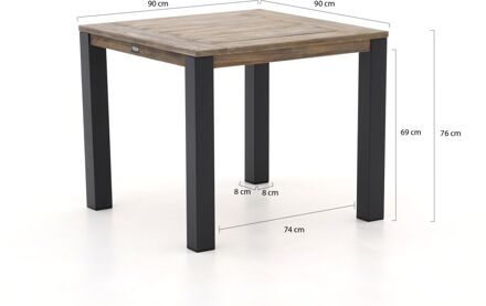 ROUGH-S dining tuintafel 90x90x76cm - Laagste prijsgarantie! Bruin
