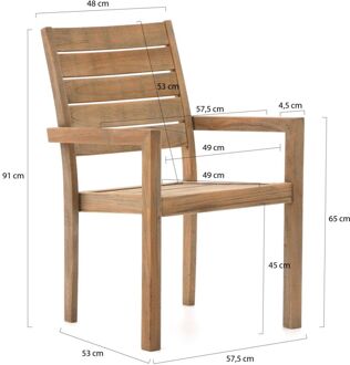 ROUGH-S/ROUGH-X 320cm dining tuinset 9-delig stapelbaar - Laagste prijsgarantie! Bruin