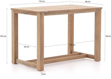 ROUGH-X bartafel 135x80x105cm - Laagste prijsgarantie! Bruin