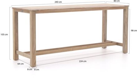 ROUGH-X bartafel 240x80x105cm - Laagste prijsgarantie! Bruin