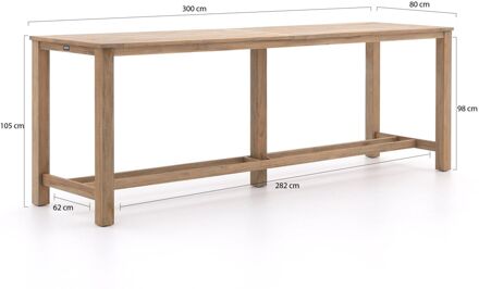 ROUGH-X bartafel 300x80x105cm - Laagste prijsgarantie! Bruin