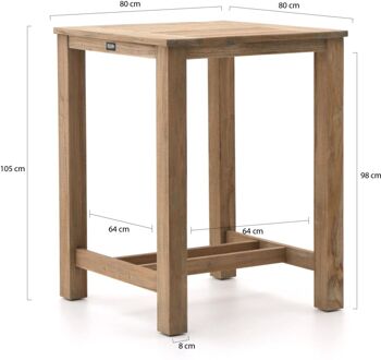 ROUGH-X bartafel 80x80x105cm - Laagste prijsgarantie! Bruin