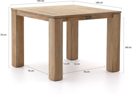 ROUGH-X dining tuintafel 100x100x76cm - Laagste prijsgarantie! Bruin