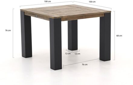 ROUGH-X dining tuintafel 100x100x76cm - Laagste prijsgarantie! Bruin
