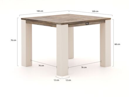 ROUGH-X dining tuintafel 100x100x76cm - Laagste prijsgarantie! Bruin