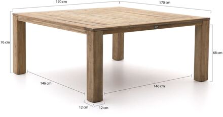 ROUGH-X dining tuintafel 170x170x76cm - Laagste prijsgarantie! Bruin