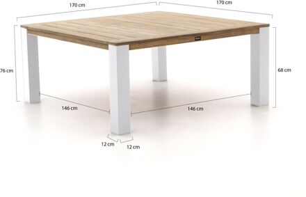 ROUGH-X dining tuintafel 170x170x76cm - Laagste prijsgarantie! Bruin