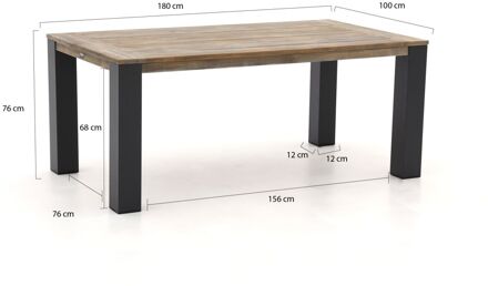 ROUGH-X dining tuintafel 180x100x76cm - Laagste prijsgarantie! Bruin