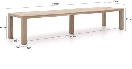 ROUGH-X dining tuintafel 400x100x76cm - Laagste prijsgarantie! Bruin