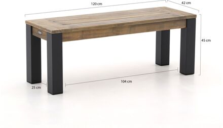ROUGH-X picknickbank 120x42x45cm - Laagste prijsgarantie! Bruin