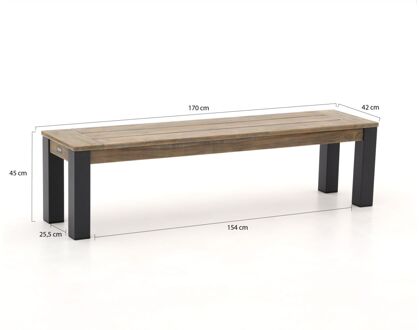 ROUGH-X picknickbank 170x42x45cm - Laagste prijsgarantie! Bruin