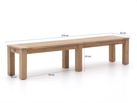 ROUGH-X picknickbank 210x42x45cm - Laagste prijsgarantie! Bruin