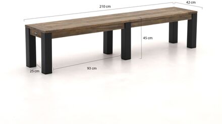 ROUGH-X picknickbank 210x42x45cm - Laagste prijsgarantie! Bruin