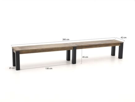 ROUGH-X picknickbank 285x42x45cm - Laagste prijsgarantie! Bruin