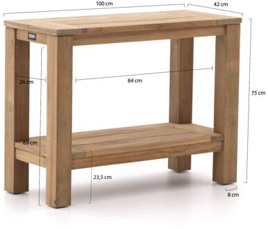 ROUGH-X sidetable 100x42x75cm - Laagste prijsgarantie! Bruin