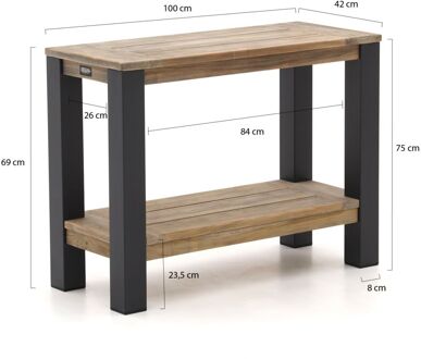 ROUGH-X sidetable 100x42x75cm - Laagste prijsgarantie! Bruin