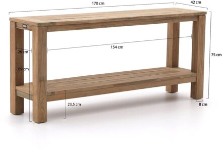 ROUGH-X sidetable 170x42x75cm - Laagste prijsgarantie! Bruin