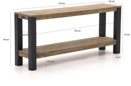 ROUGH-X sidetable 170x42x75cm - Laagste prijsgarantie! Bruin