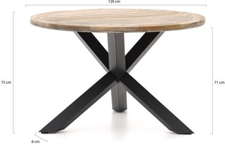 ROUGH-Y dining tuintafel ø 120cm (h:75cm) - Laagste prijsgarantie! Bruin
