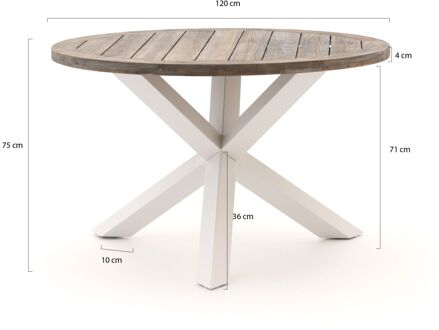 ROUGH-Y dining tuintafel ø 120cm (h:75cm) - Laagste prijsgarantie! Bruin