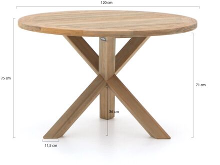 ROUGH-Y dining tuintafel ø 120cm (h:75cm) - Laagste prijsgarantie! Bruin