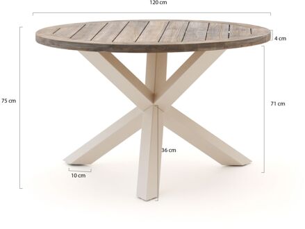 ROUGH-Y dining tuintafel ø 120cm (h:75cm) - Laagste prijsgarantie! Bruin